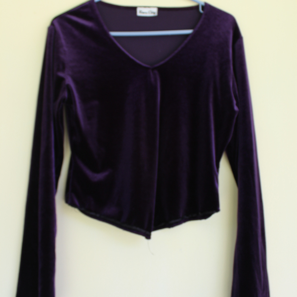 Purple Velvet, Trumpet sleeved Shirt